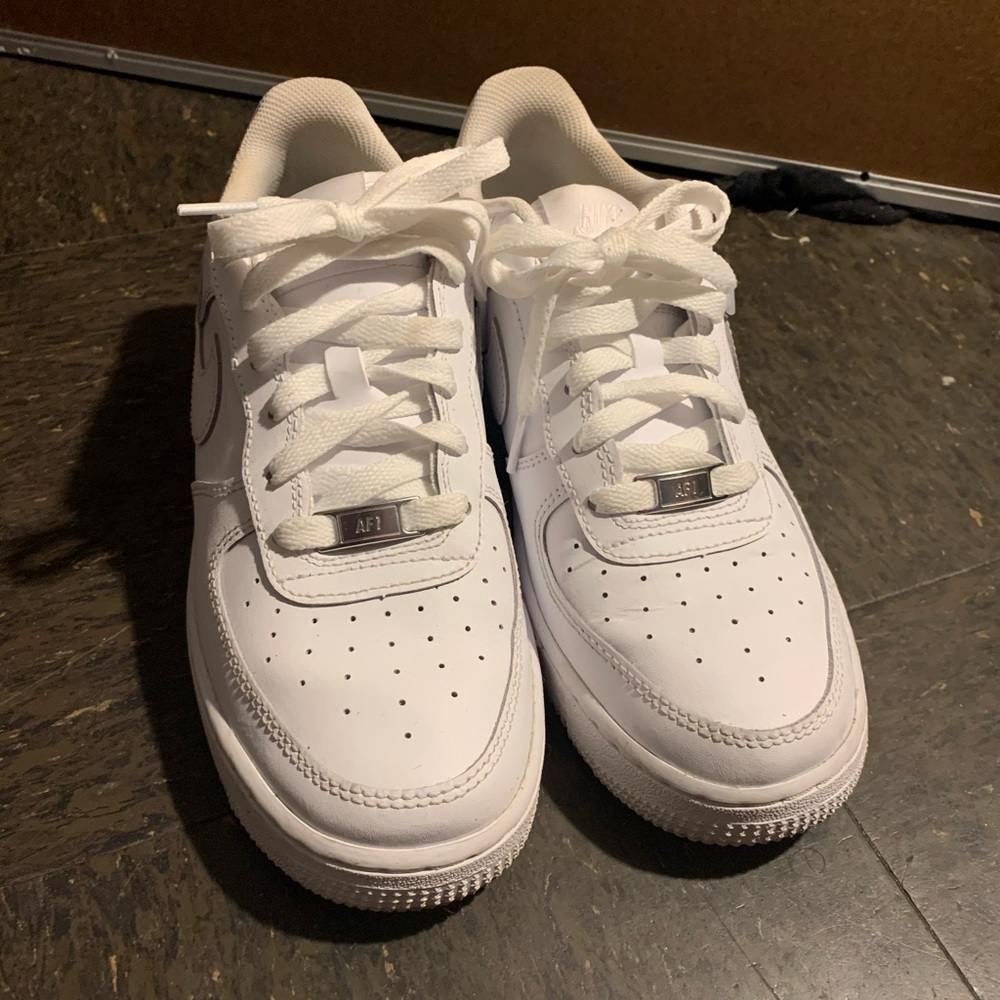 All white Nike Air Force